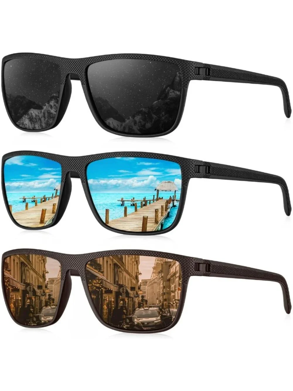 Lightweight Polarized Sunglasses for Men - UV Protection for Driving, Fishing